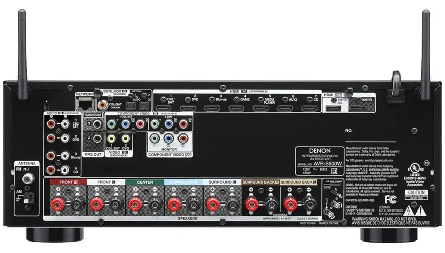 Denon AVR-S900W Back Panel