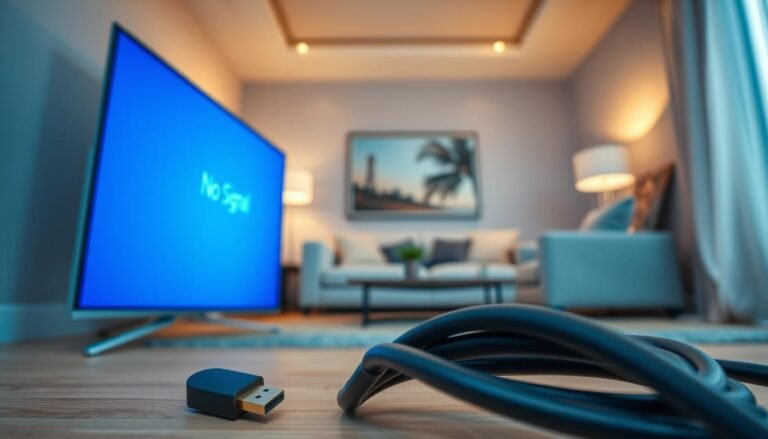 How do I fix "no signal" issues when connecting devices via HDMI?