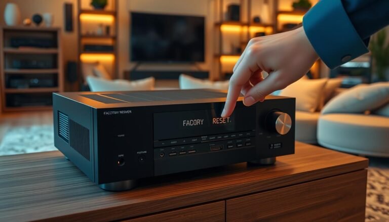 How do I perform a factory reset on my AV receiver to fix general issues?