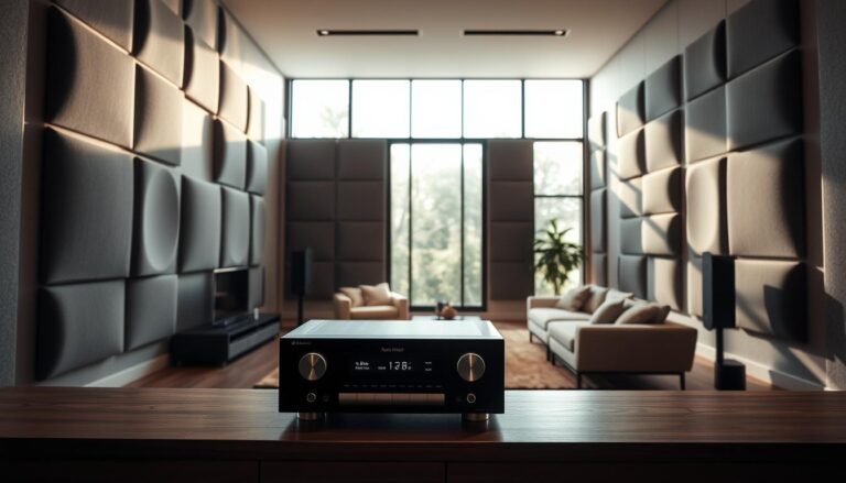 How does room size and shape affect sound quality and receiver choice?