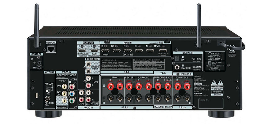 Pioneer VSX-1130-K Back Panel