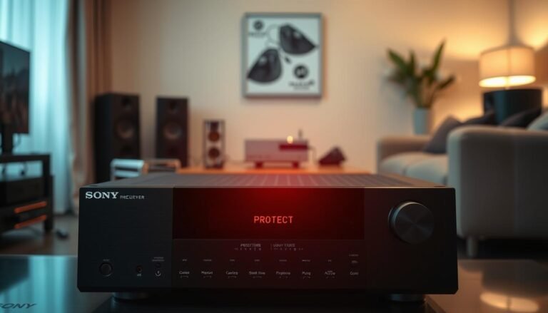 Sony Receiver: What does a flashing "PROTECT" message mean?