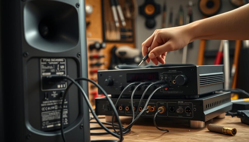 powered speakers connection